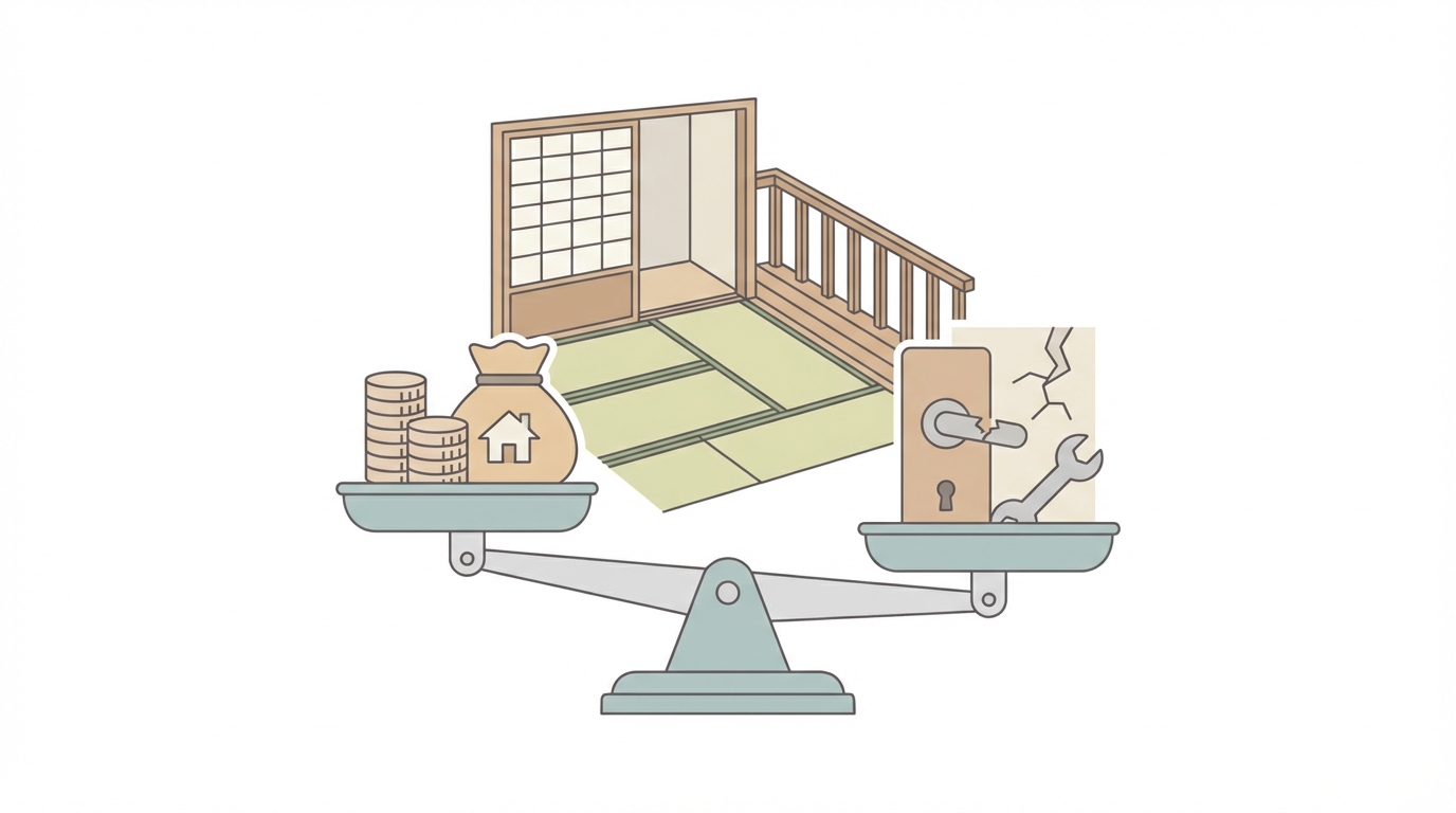 Flat design illustration showing a balance scale w...