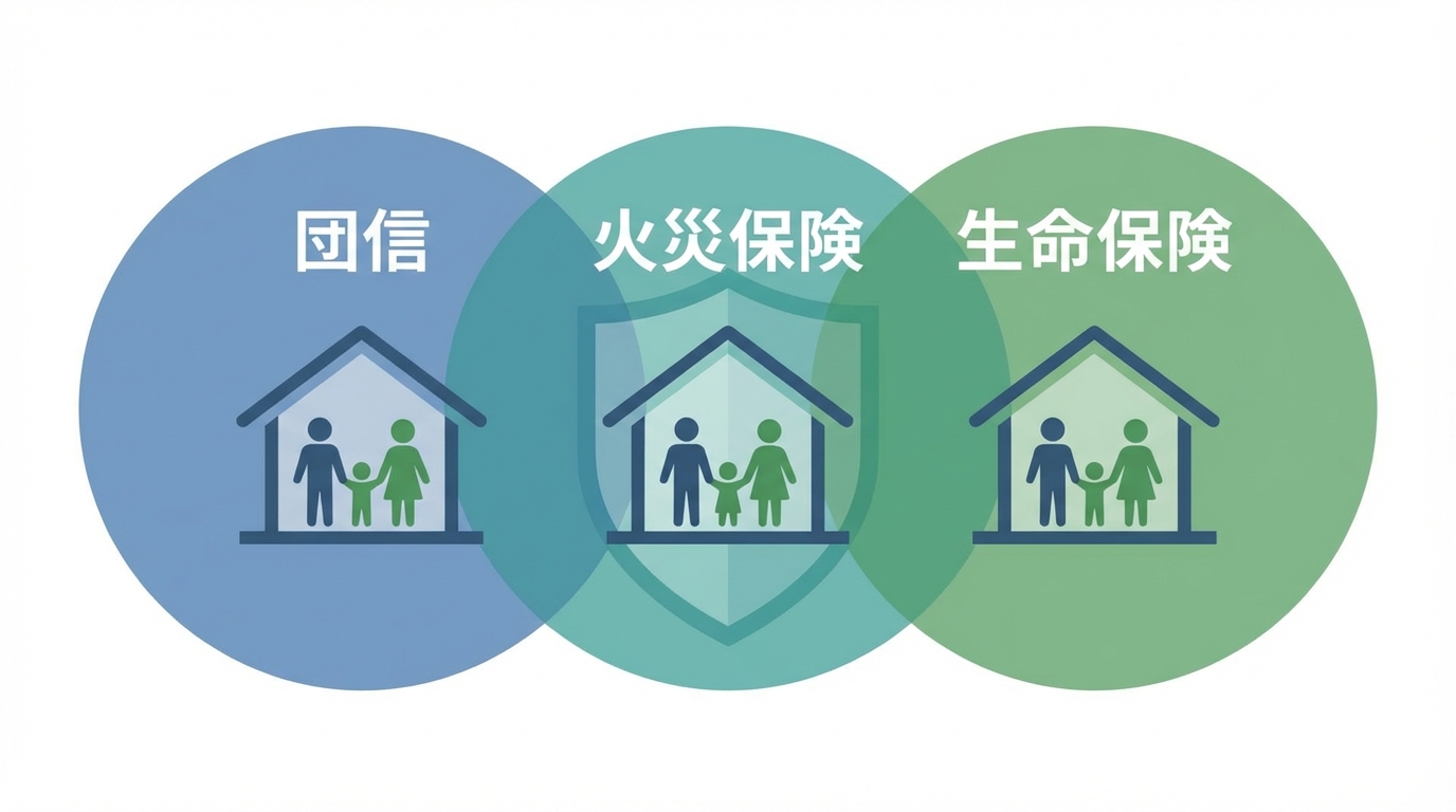 Flat design illustration showing three overlapping...