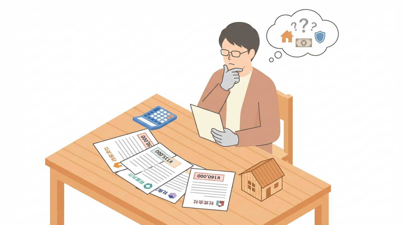 火災保険の複数社見積もり比較のイラスト