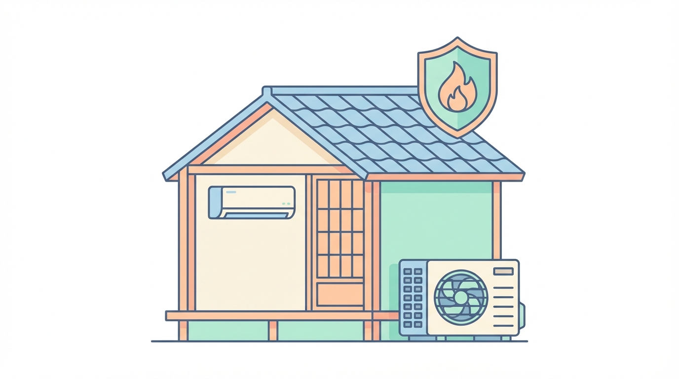 Flat design illustration of a Japanese house with...