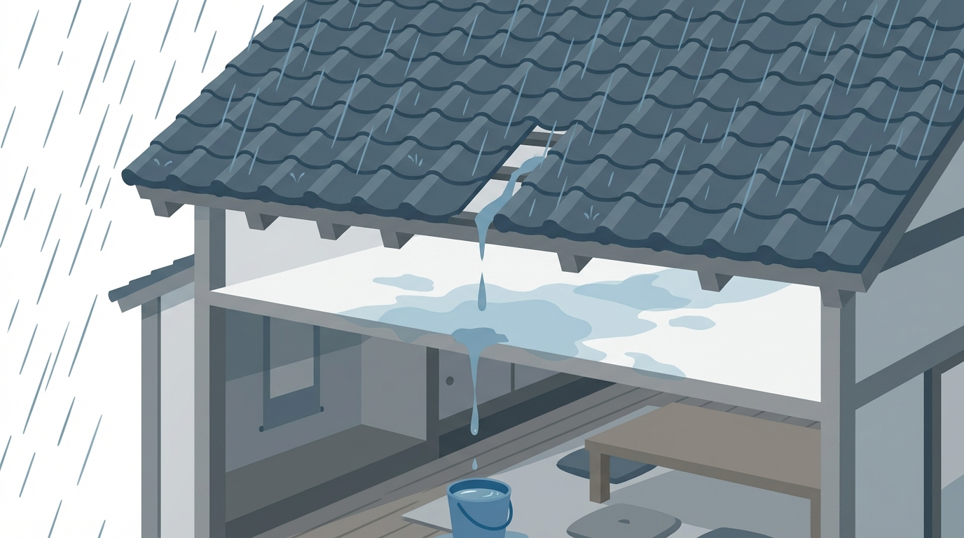 雨漏り被害の住宅イメージ