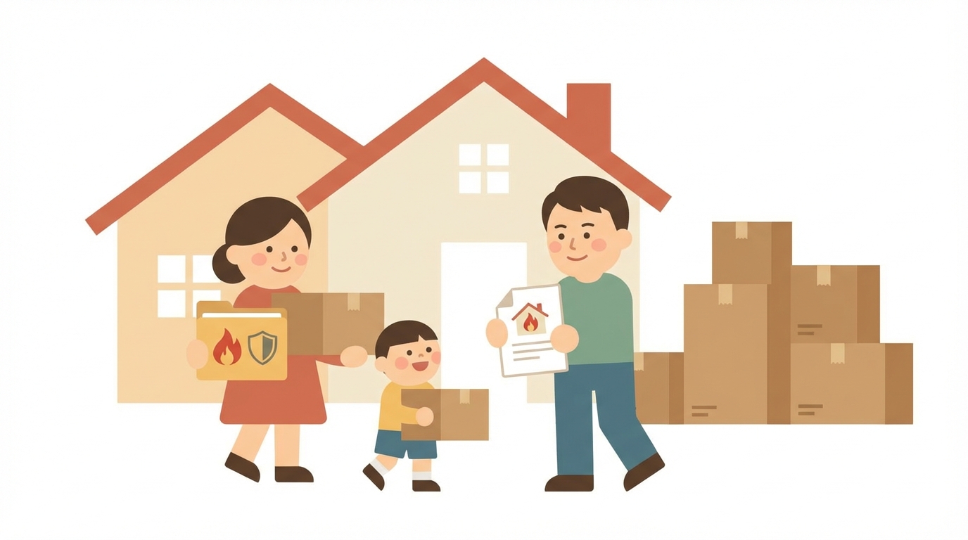 引っ越し時の火災保険手続きのイメージ