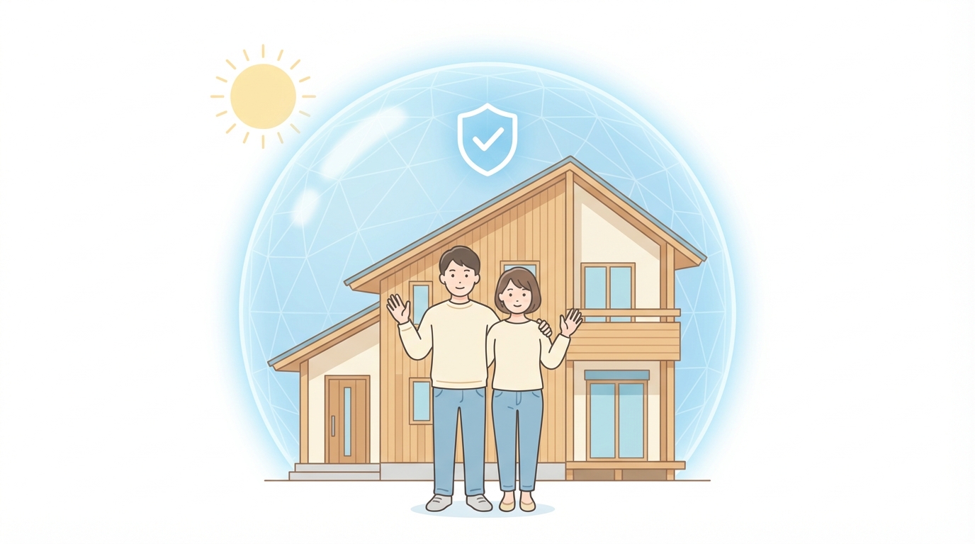 火災保険の必要性を象徴する住宅の保護イメージ