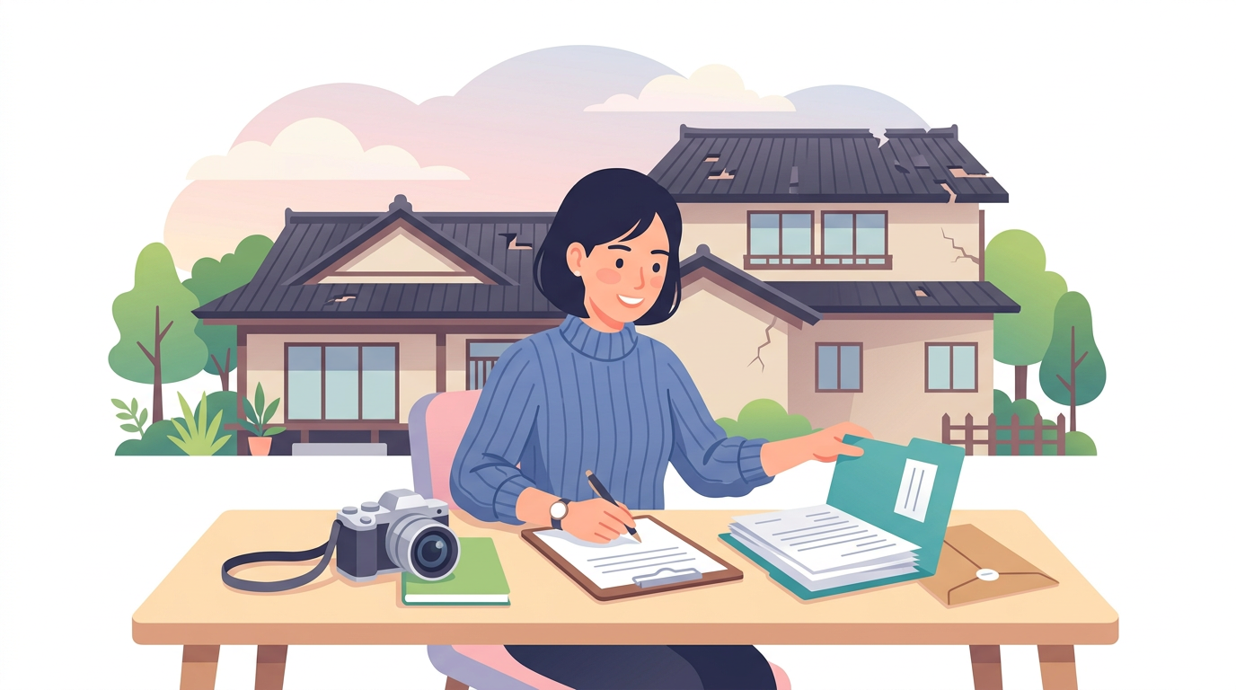 Flat design illustration of insurance claim docume...