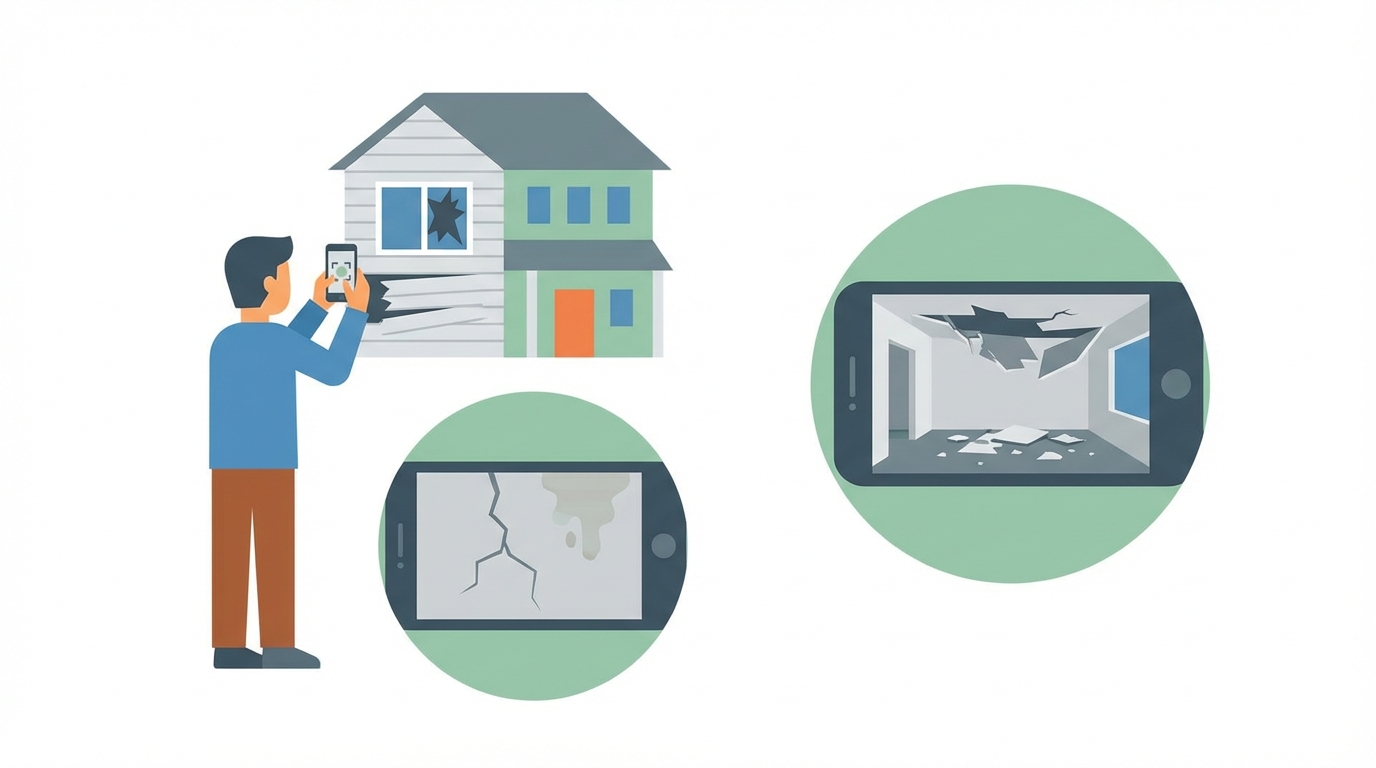 Flat design illustration showing a person taking p...