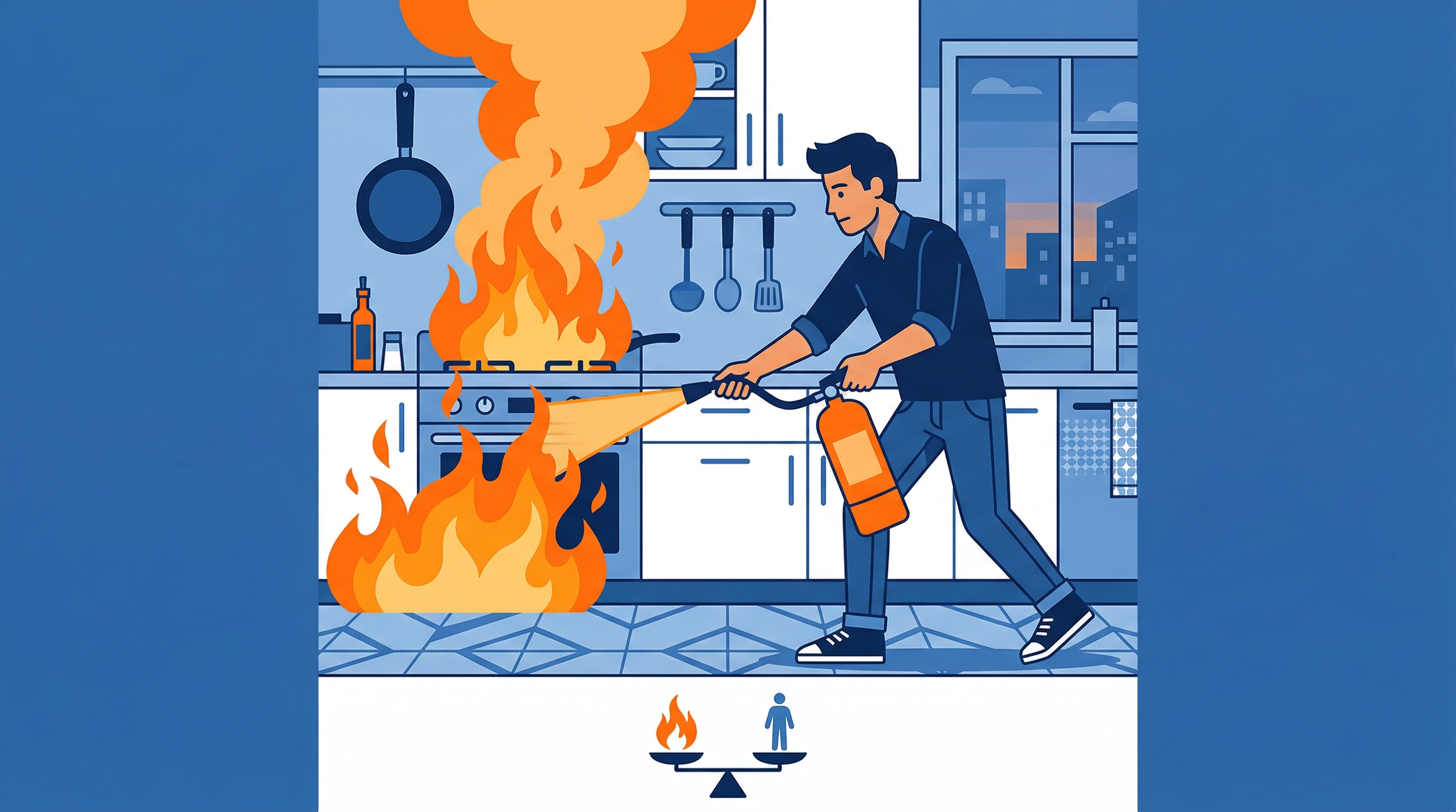 自分の火事と火災保険の関係のイメージ