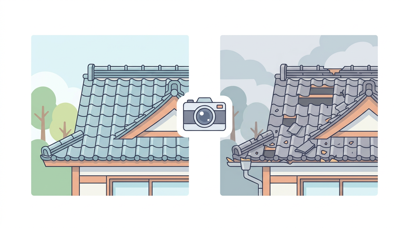 事前写真と損害の比較