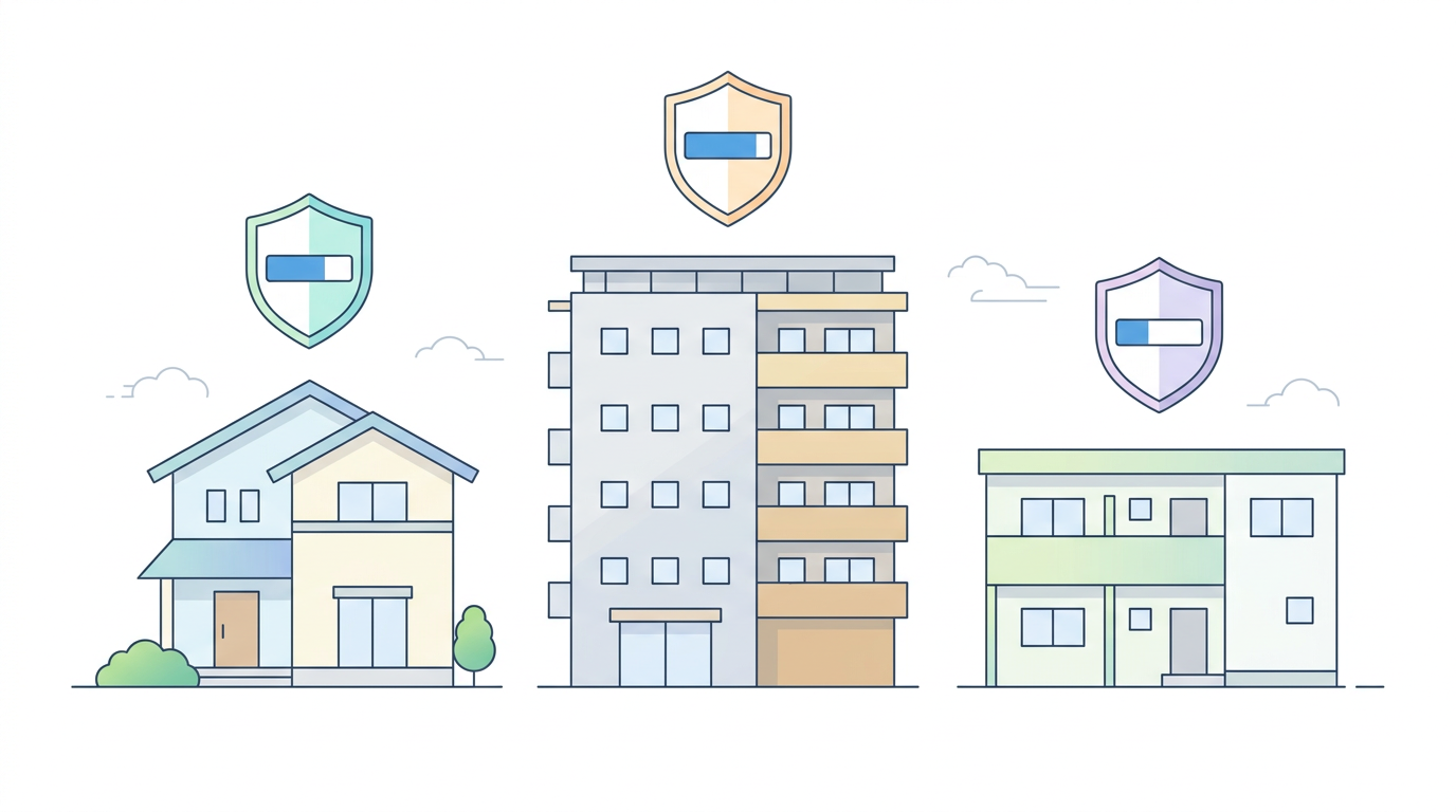 住宅タイプ別の火災保険加入状況のイメージ