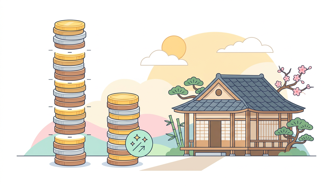 火災保険の5年契約と1年契約の保険料比較イラスト