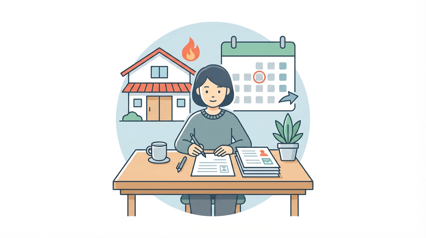 火災保険の更新手続きのイメージイラスト