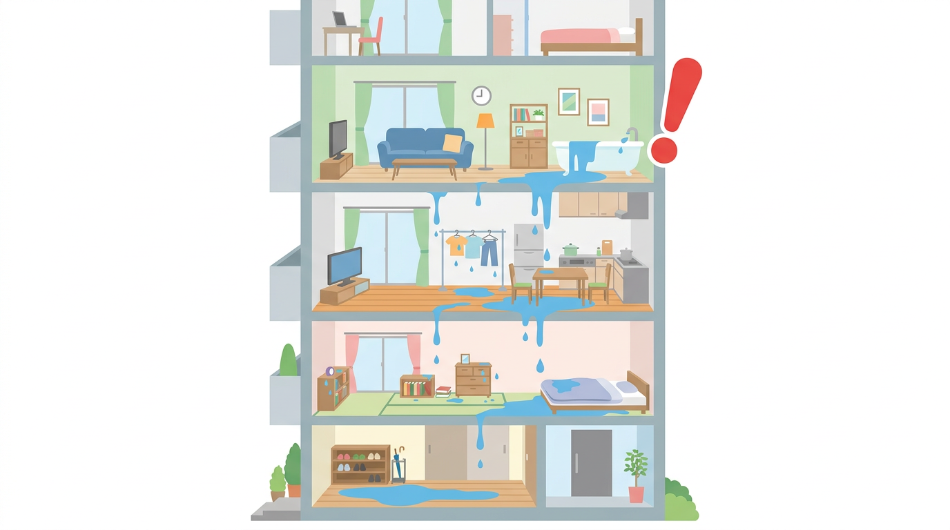 漏水事故の被害拡大イメージ