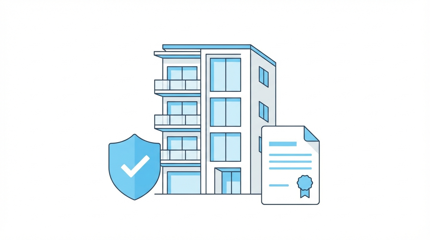 Flat design illustration of a modern Japanese cond...