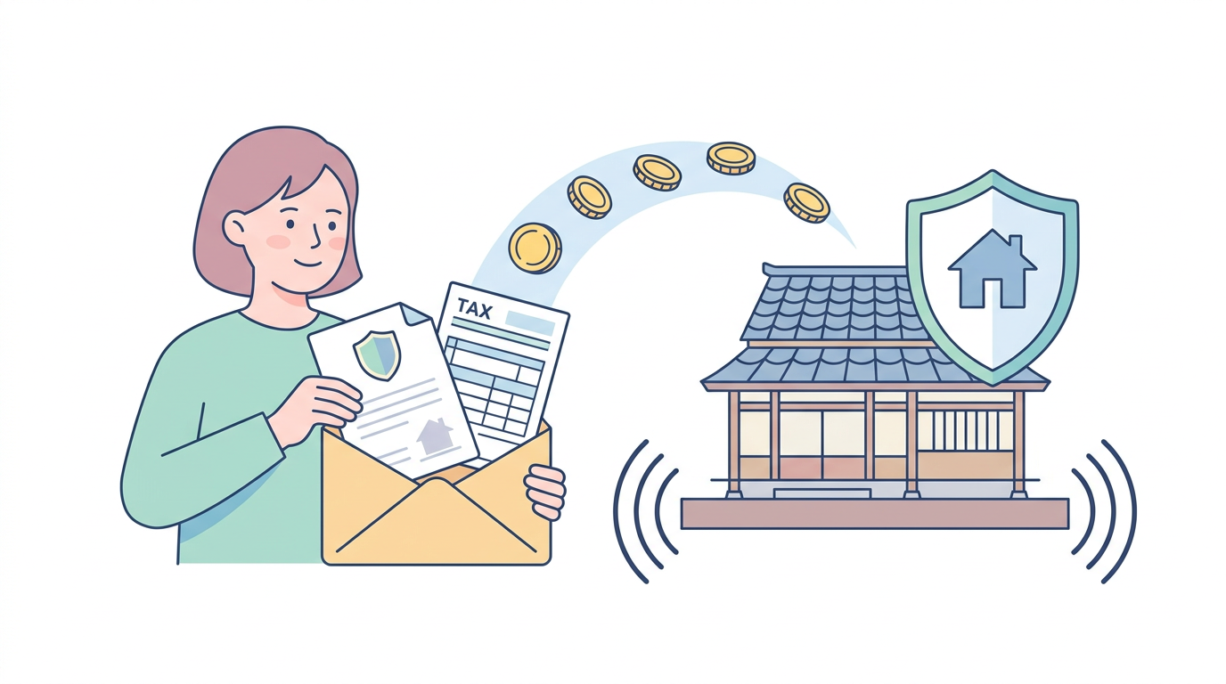 地震保険料控除の証明書と手続きのイメージ