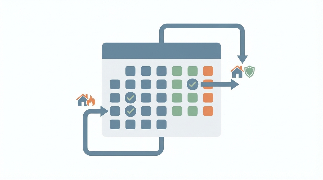 火災保険の乗り換えスケジュールのイメージイラスト