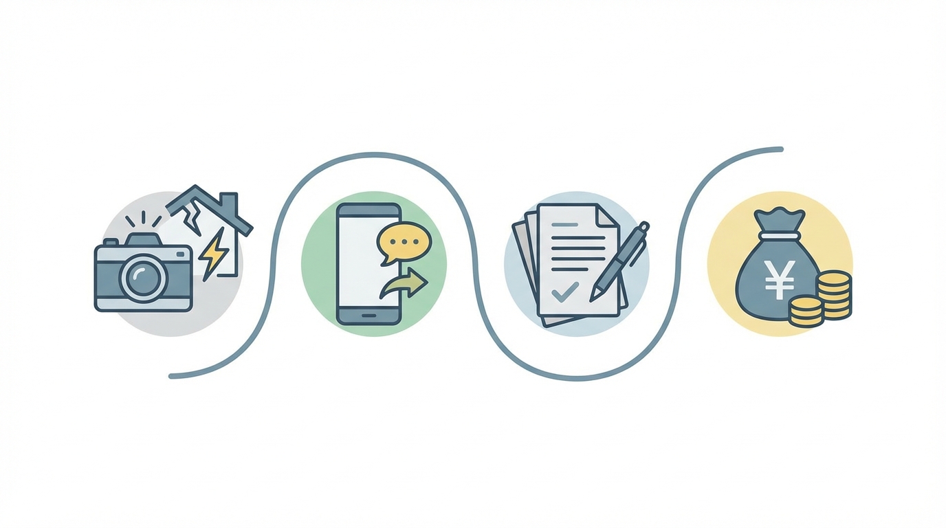 Flat design illustration showing a step-by-step in...