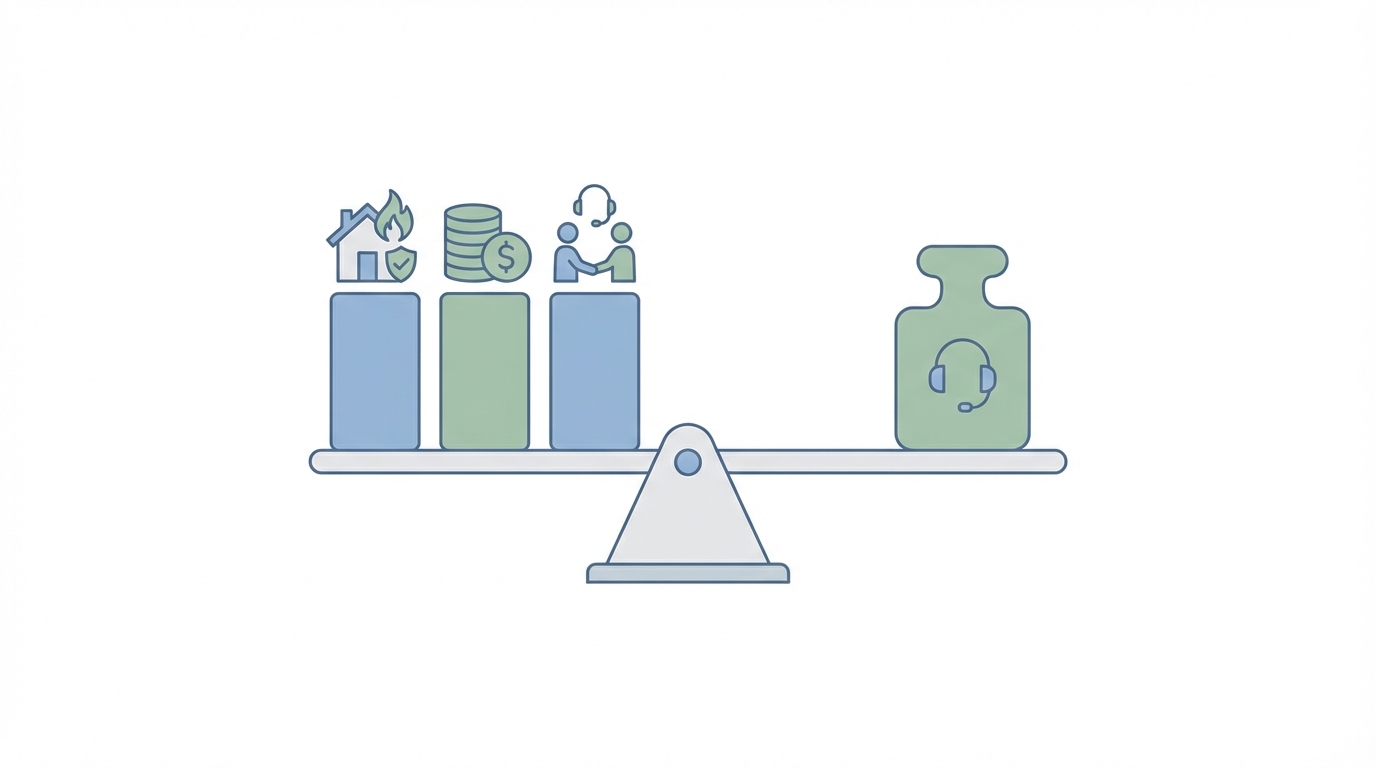 火災保険の3つの評価基準