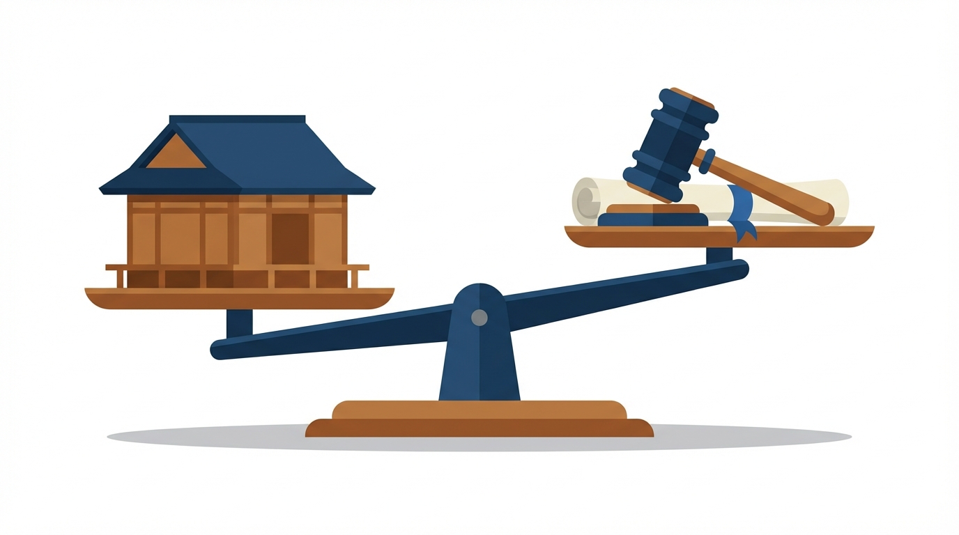 失火法における住宅と法律の関係のイメージ