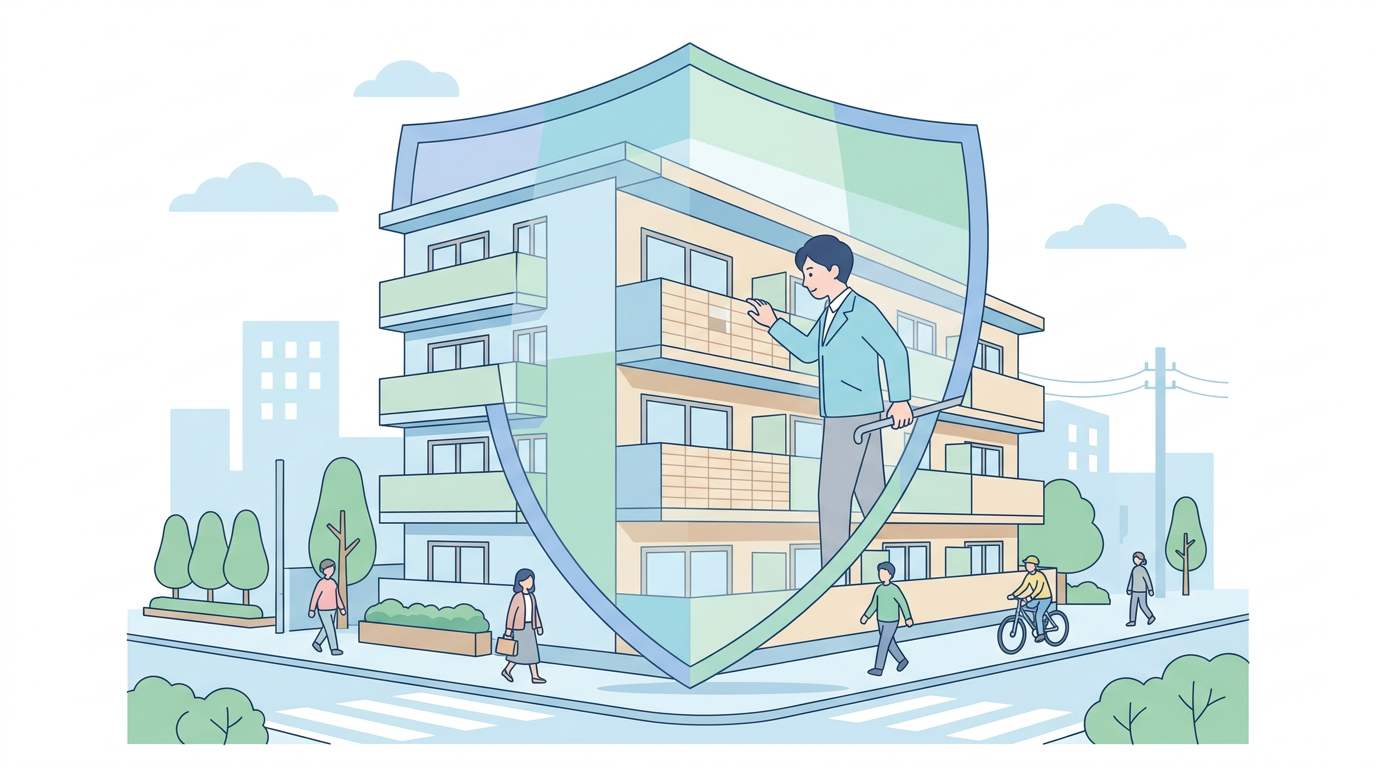 施設賠償責任保険と建物管理のイメージイラスト