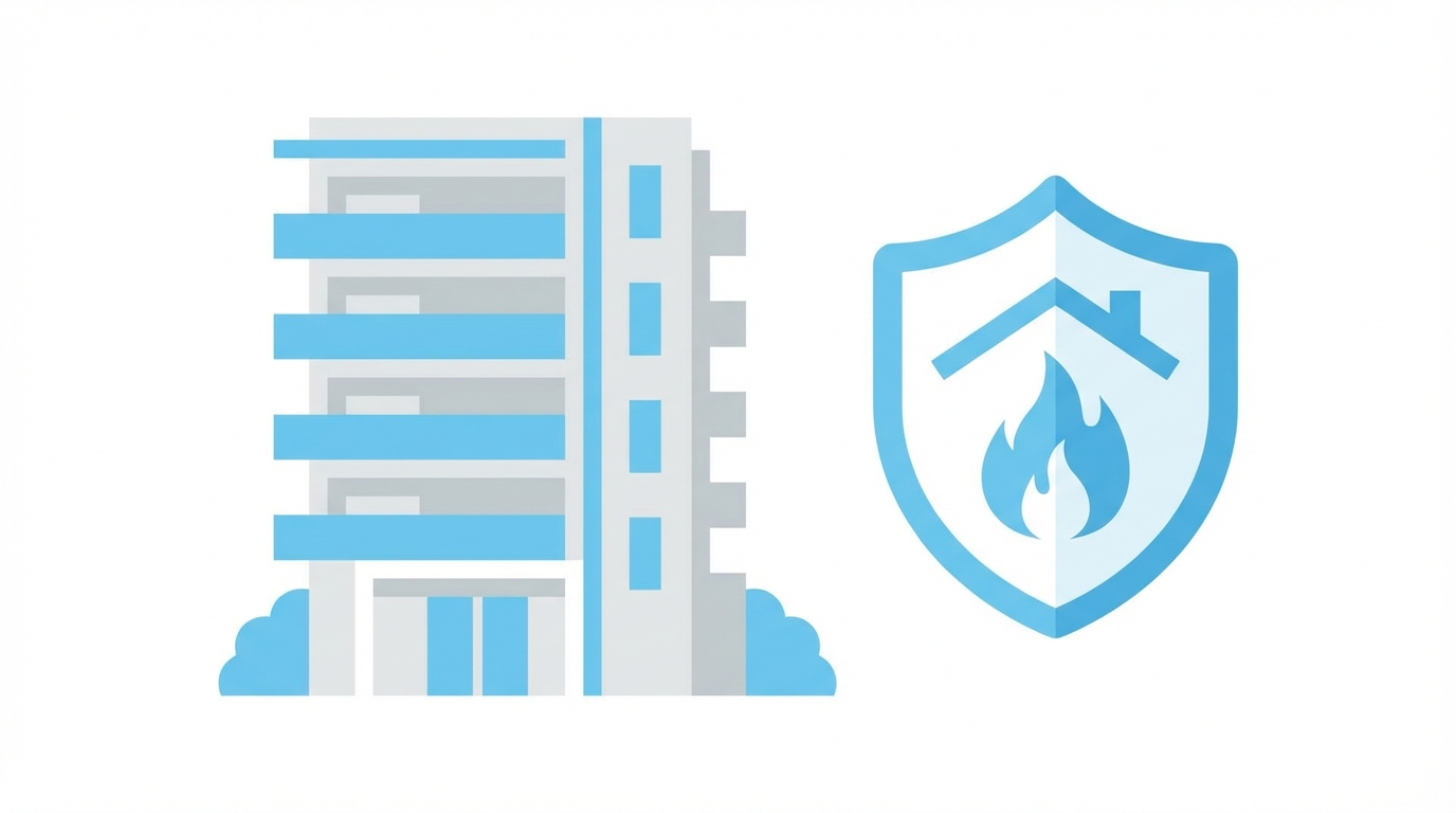 マンションの火災保険のイメージイラスト