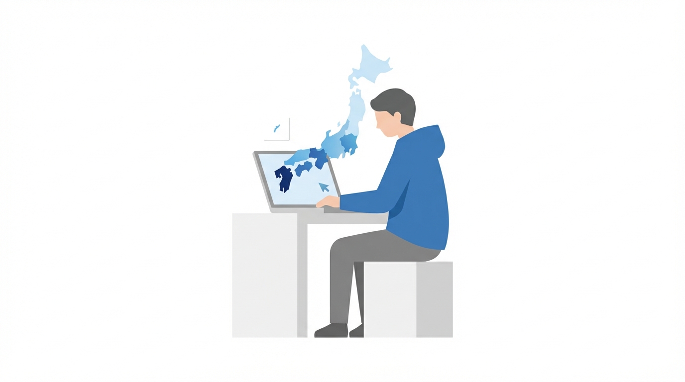 ハザードマップで水災リスクを確認するイメージ