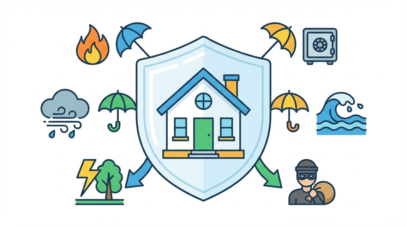 火災保険の基本と補償範囲のイメージ