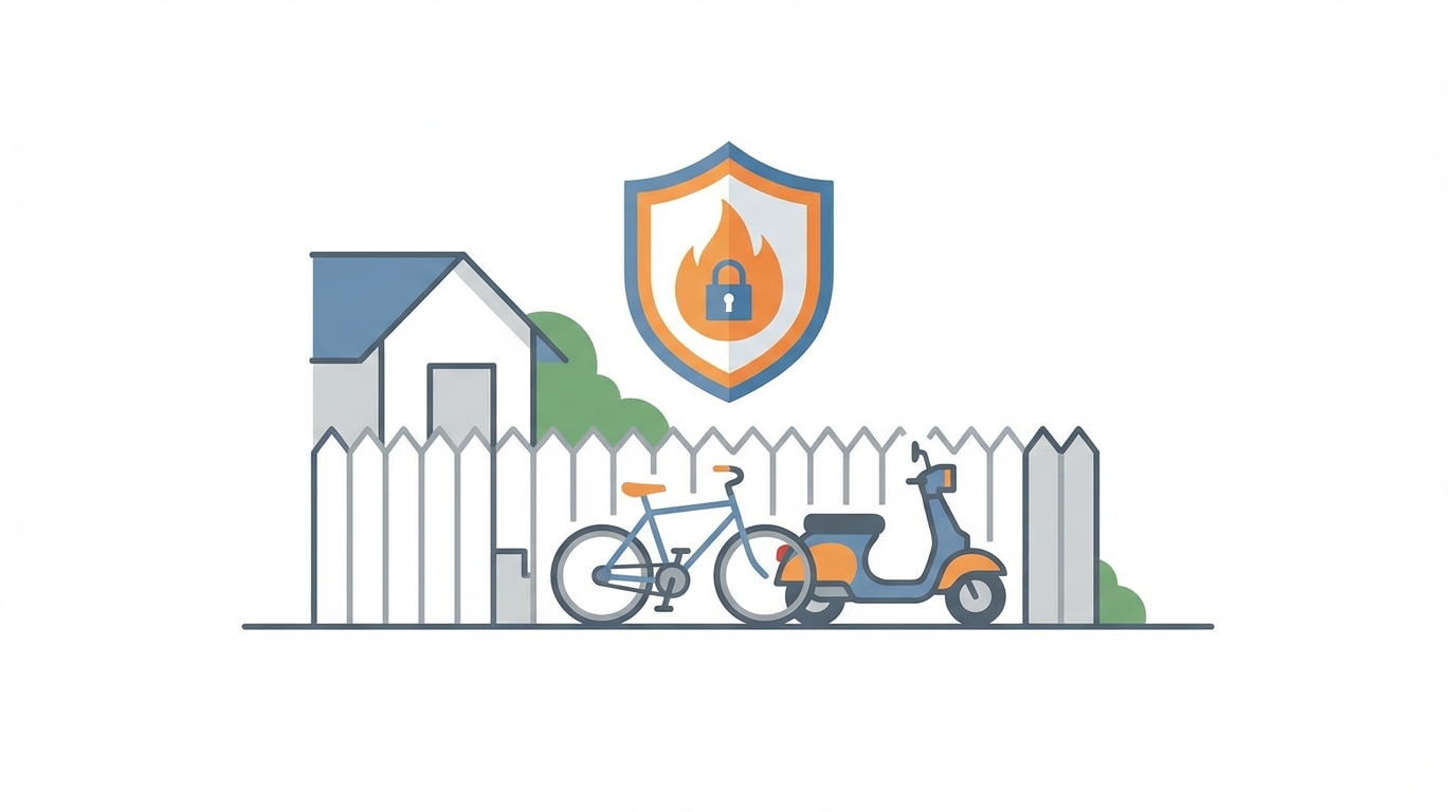 Flat design illustration of a bicycle and small mo...