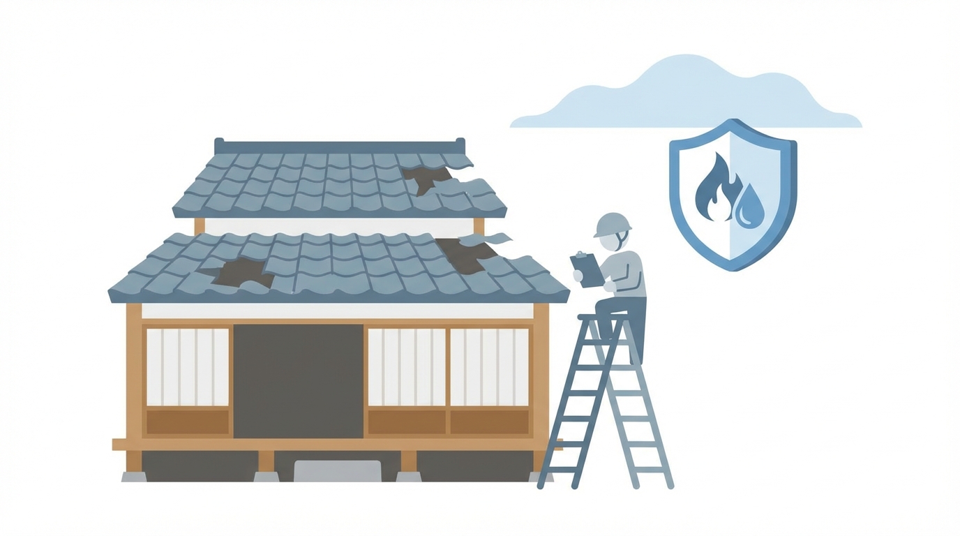 Flat design illustration of a Japanese house with...